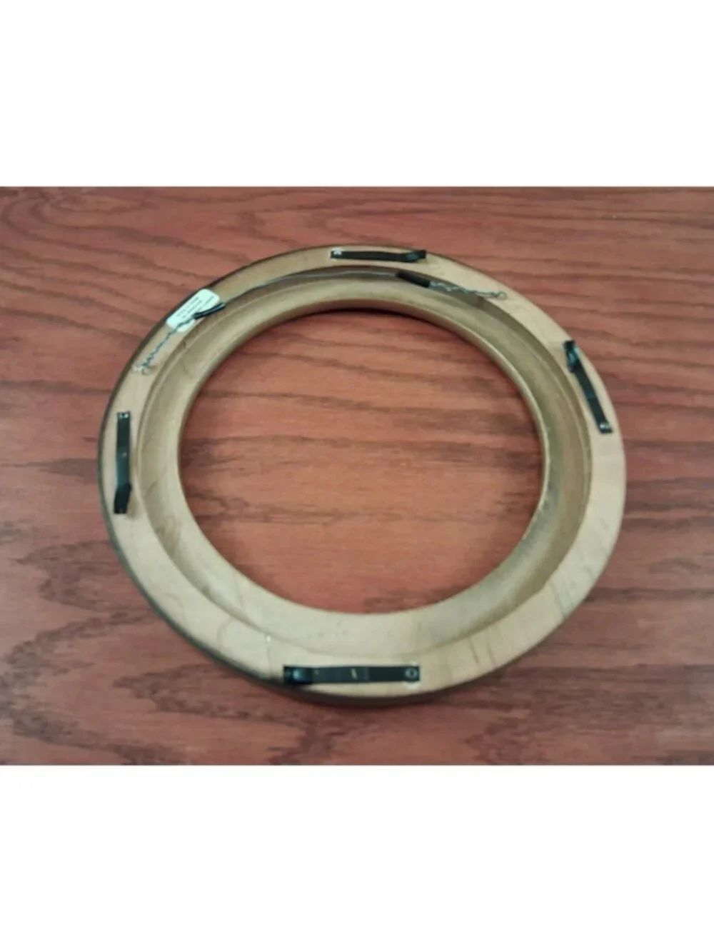 Frame Bards Collector Plate Wood Round Art 8.5” Light Brown Gold Trim Vintage